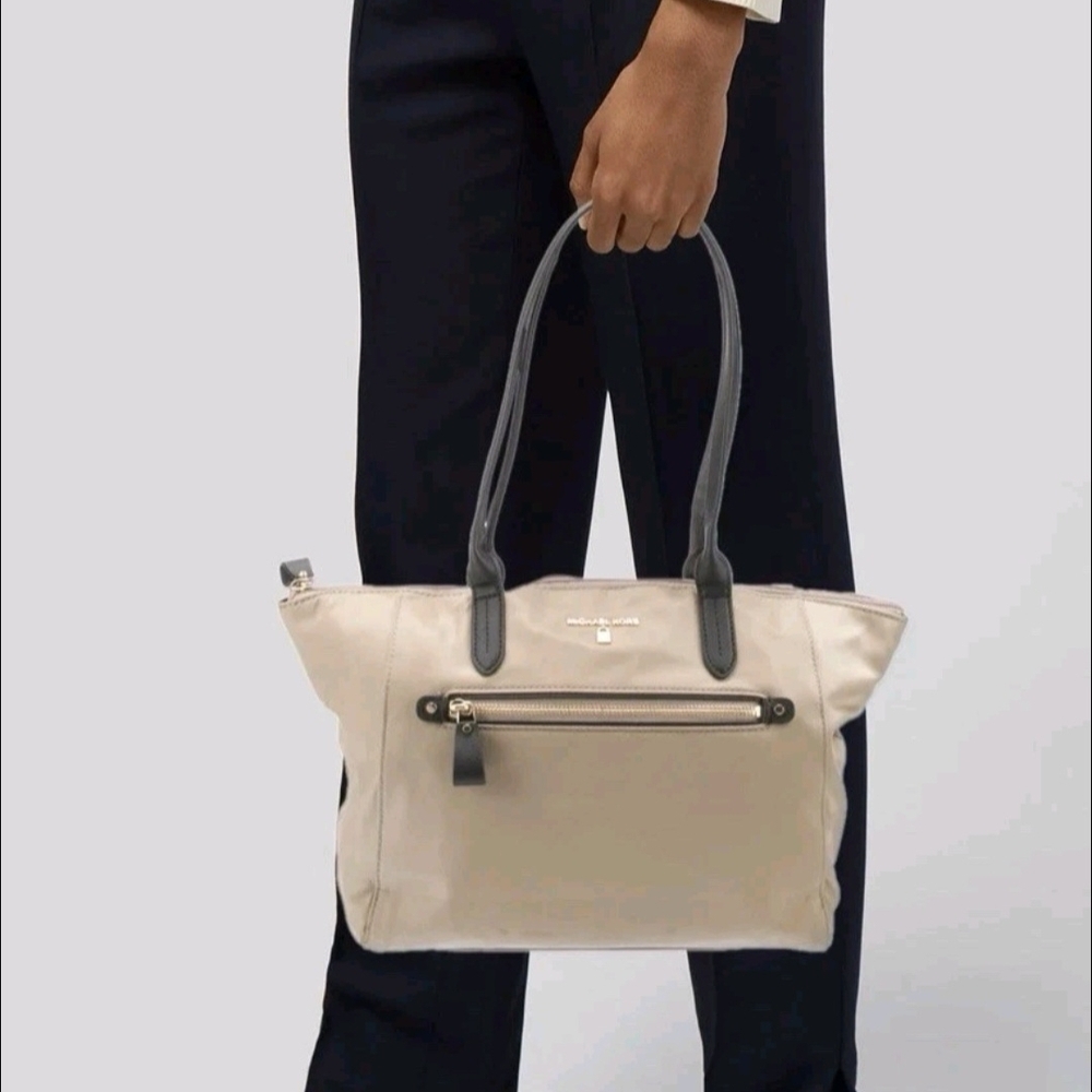 Michael Kors Tan Kelsey Nylon Tote Bag